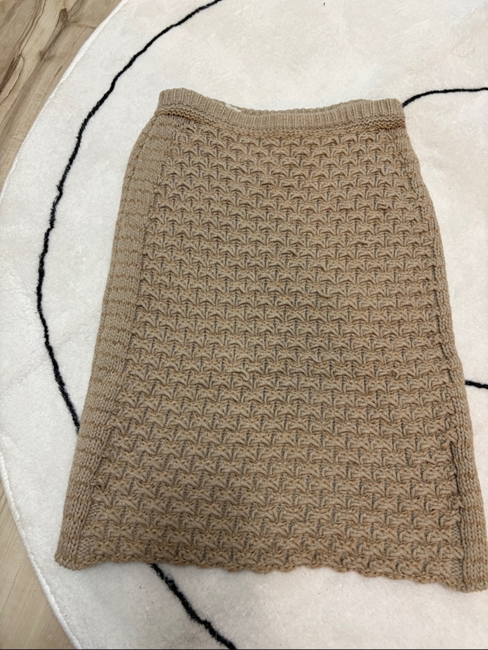 See By Chloe Camel Textured Knit Pencil Skirt